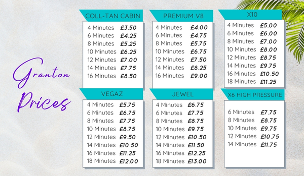 Granton sunbed prices