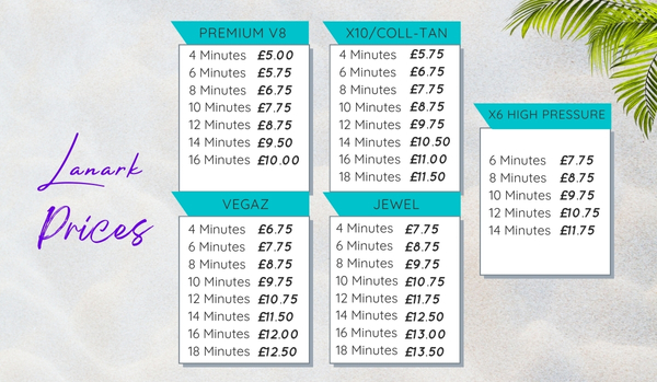 Lanark sunbed prices